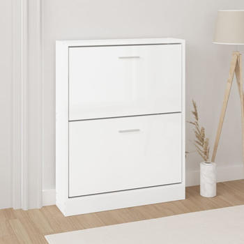 vidaXL Schuhschrank Hochglanz-Wei&szlig; 59x17x81 cm Holzwerkstoff (342538)