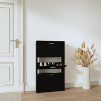 Schuhschrank Schwarz 59x17x108 Cm Holzwerkstoff Vidaxl