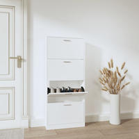 vidaXL Schuhschrank Wei&szlig; 59x17x150 cm Holzwerkstoff