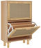 vidaXL Schuhschrank Braun 52x25x80 cm Holzwerkstoff & Rattan Natur (345647)