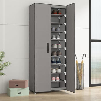 vidaXL Schuhschrank Grau 60x30x166 cm Stoff (337259)