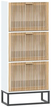 vidaXL Schuhschrank Wei&szlig; 52x25x120 cm Holzwerkstoff Wei&szlig;