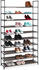 Relaxdays Xxl Schuhregal Stecksystem, 10 Ebenen, für 50 Paar Schuhe 176,5x99x29,5 cm braun