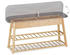 Relaxdays Schuhbank f. 8 Paare, 2 Ablagen, klappbares Sitzpolster, 2 Fächer Stauraum, Bambus, 48 x 90 x 28 cm natur