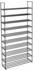 Songmics Schuhregal mit 10 Ebenen 92 x 30 x 194 cm schwarz LSA10BK - schwarz