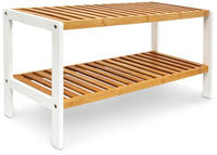 Relaxdays Schuhregal, Bambus, HBT: 33 x 70 x 24,5 cm, 2 Schuhablagen, Schuhschrank