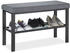 Relaxdays Schuhbank, 1 Ablage, Schuhregal mit Sitzfläche, gepolstert, 50,5 x 81 x 32 cm Sitzbank Flur, schwarz/grau