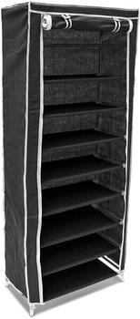 Relaxdays Schuhschrank 151 x 60 x 30 cm Faltschrank Textil für 36 Paar Schuhe Stoffschrank mit 9 Ablagen schwarz
