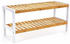 Songmics Schuhregal aus Bambus 70 x 26 x 33 cm weiß-naturfarben LBS02H - weiß-naturfarben