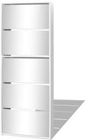 Vidaxl - Schuhschrank Mit 5 F&auml;chern Spiegel Wei&szlig; 63&times;17&times;169,5 Cm 29041