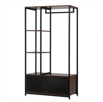 Woltu Garderobenst&auml;nder mit Lagerschrank 40x167x90 cm Buche (SR0131dc)