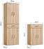 mokebo Mehrzweckschrank Der Praktische 60cm mit Schubladen groß Eiche braun