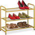 Relaxdays Schuhregal 6 Paar Schuhe 48x60x25 cm gold