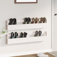 vidaXL Wand-Schuhregale 2 Stk. Wei&szlig; 110x9x23 cm Massivholz Kiefer