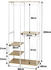 Woltu Garderobenständer 90x40x204,5 cm weiß + Hell Eiche (SR0062whe)