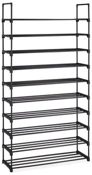 Relaxdays XXL Schuhregal Stecksystem, 10 Ebenen, modular 175,5 x 93 x 30,5 cm Metall, schwarz