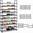 Relaxdays XXL Schuhregal Stecksystem, 10 Ebenen, modular 175,5 x 93 x 30,5 cm Metall, schwarz