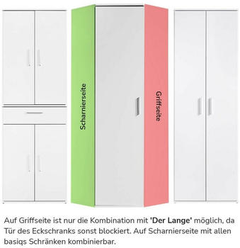 mokebo Eckschrank Der Lange 64x64x180 cm matt Anthrazit/schwarz