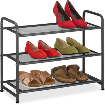 Relaxdays Schuhregal 6 Paar Schuhe 48x60x25 cm schwarz