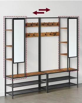 Vasagle Garderoben-Set 35x98x182 cm vintagebraun-schwarz (HSR420B01)