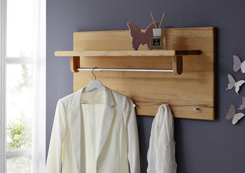 main möbel Wandgarderobe 100x50cm Bayreuth Kernbuche massiv (160528-Ba)