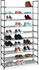 Relaxdays Xxl Schuhregal Stecksystem, 10 Ebenen, für 50 Paar Schuhe 176,5x99x29,5 cm grau