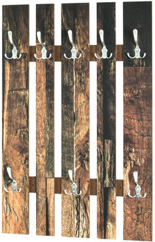 HAKU Wandgarderobe, natur-Edelstahloptik 65 cm x9 cm x100 cm (19889)
