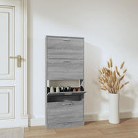 Schuhschrank Grau Sonoma 59x17x150 Cm Holzwerkstoff Vidaxl