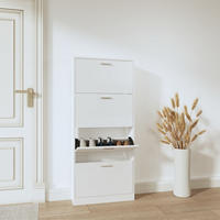 Schuhschrank Hochglanz-wei&szlig; 59x17x150 Cm Holzwerkstoff - Vidaxl