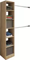 VCM Dacho2 Kleiderschrank Regal mit 2x Kleiderstange 6 Ablagen Eiche dekor.