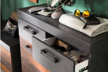 trendteam Garderobe 3-teilige Kombination Indy Graphit Grau Matera NB/Old Wood NB 170x192x34 cm (187991723)