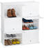 Relaxdays Schuhschrank, moderner Steckschrank, mit Türen 95 x 85 x 31,5 cm 12 Fächer, aus Kunststoff, weiß