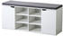 Kesper Schuhschrank mit Sitzkissen weiß Spanplatte 103x48x30,5 cm