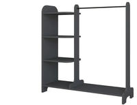 VCM Lempu Kleiderschrank Regal mit Kleiderstange 4 Ablagen anthrazit.