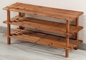 Kesper Schuhregal Tannenholz dunkel 3 st&ouml;ckig, 69733