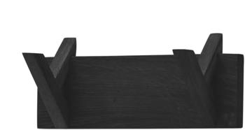 Möbel Kraft Garderobenleiste schwarz Massivholz 30x13x12