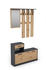 byLIVING Garderoben-Set TAMINA / Kommode mit Schuhschrank + hängende Garderobe mit Spiegel / anthrazit / Fronten braun Artisan Eiche / Flur-Schrank / Schränke / Regal / 100x190x25 (BxHxT)