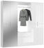 ebuy24 ProjektxKompaktgarderobe mit Spiegelschrank, 183x193 , Weiß / Weiß Hochglanz
