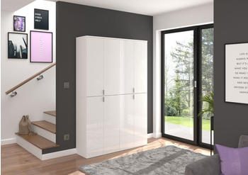 ebuy24 Projektx Garderobenschrank 4-türig Weiß