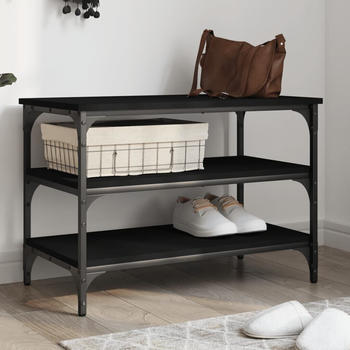 vidaXL Schuhbank Schwarz 70x38,5x49 cm Holzwerkstoff (839038)