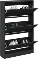 vidaXL Schuhschrank Schwarz 80x21x125,5 cm Holzwerkstoff