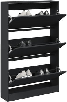 vidaXL Schuhschrank Schwarz 80x21x125,5 cm Holzwerkstoff (839925)