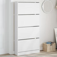 vidaXL Schuhschrank mit 4 Klappen Wei&szlig; 80x21x163,5 cm