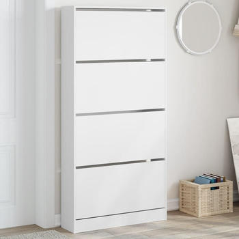 vidaXL Schuhschrank mit 4 Klappen Weiß 80x21x163,5 cm (3214364)