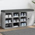 vidaXL Schuhbank Betongrau 102x32x50 cm Holzwerkstoff (835092)