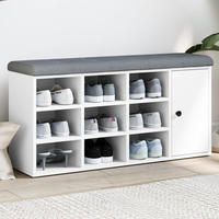 vidaXL Schuhbank Wei&szlig; 102x32x50 cm Holzwerkstoff