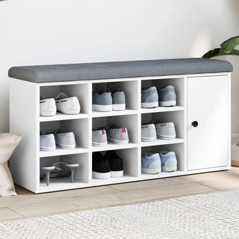 vidaXL Schuhbank Wei&szlig; 102x32x50 cm Holzwerkstoff (835089)
