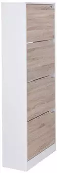 Wohnling Schuhschrank Eiche Sonoma Nachbildung weiß 60x150x24 cm