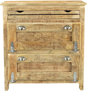 SIT Dielen-Set 6-tlg. (2 Schuhschränke/2 Garderobenpaneele/Spiegel/Schrank) 80x40x180 cm lackiert/natur (18001-03)