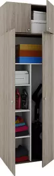 VCM Holz Besenschrank Staubsauger Putzschrank Haushaltsschrank Schublade Vandol Sonoma-Eiche (Sägerau) (912201)